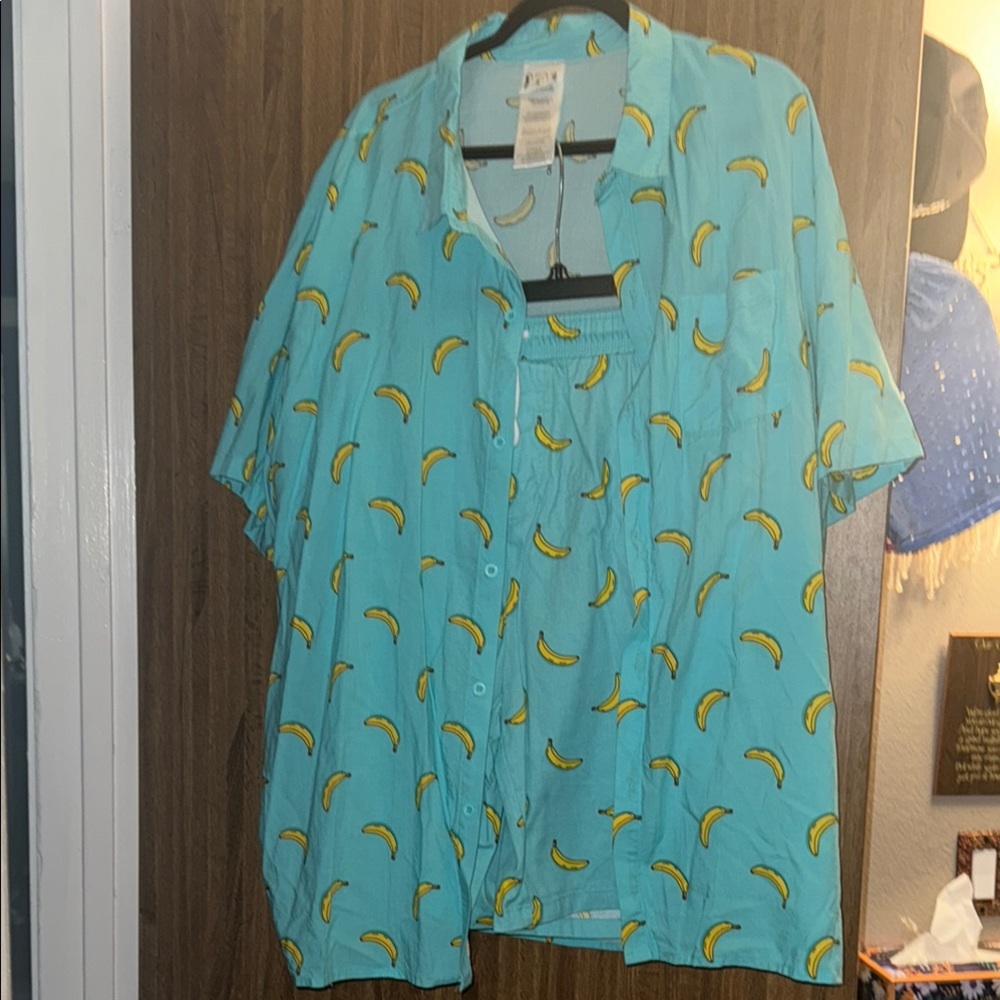 Blue Banana Print Shirt